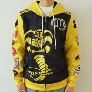 100% Cotton Full Color Fluorescent Digital Print Men's Zipper Hoodie w/ Pocket - 7.4 oz