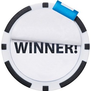Poker Chip Golf Ball Marker With Peel Off Label