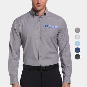 PERRY ELLIS® Heathered Woven Men's Button-Down Dress Shirt with Custom Logo