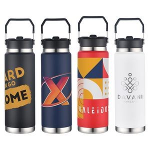 Senago 30 oz Vacuum Insulated Stainless Steel Bottle with Build-in Straw