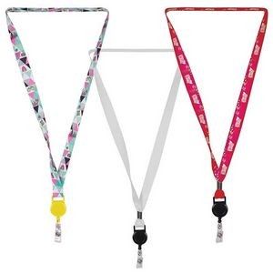3/4" Sublimation Lanyard w/ Retractable Badge Holder (QuickShip) 18-24 Days