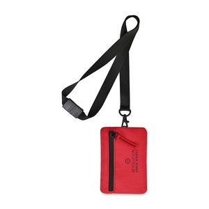 Rally Recycled ID Pouch Lanyard - Red
