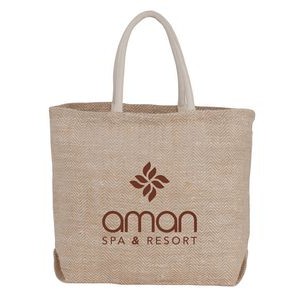 Herringbone Jute Tote