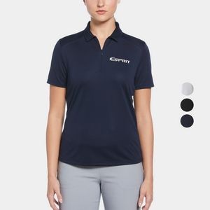 PGA TOUR® Moisture Wicking Women's Airflux Solid Mesh Golf Polo Shirt with Custom Logo