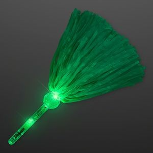 Light Up Team Spirit Green Pom Poms - Domestic Print