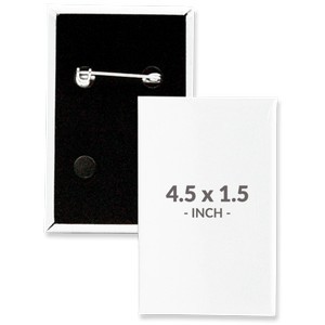 4.5 X 1.5 Inch Rectangle Custom Buttons