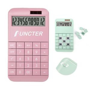 Dual Solar Power & Battery 12 Digits Desktop Calculator W/ Large LCD Display