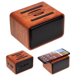 FSC® Mahogany Wireless Speaker with Wireless Charger